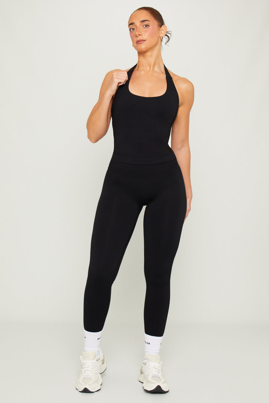 SCLPT™ Seamless Sculpting Halter Top - Onyx Black