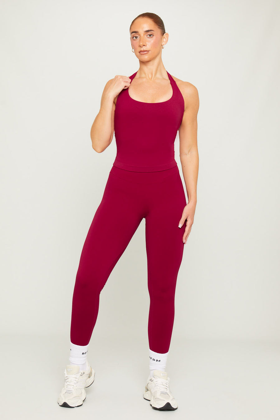 SCLPT™ Seamless Sculpting Halter Top - Dark Cherry